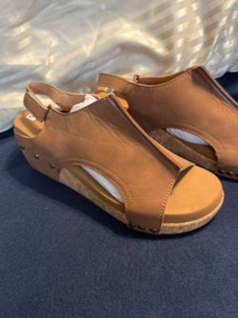 Corked wedge sandals